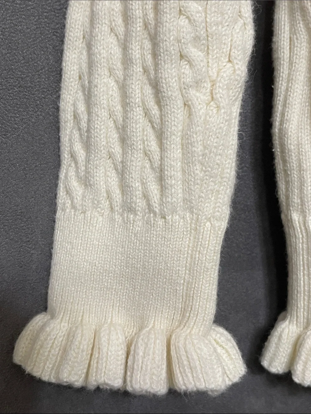Ralph Lauren Cream Cable-Knit Cardigan with Logo